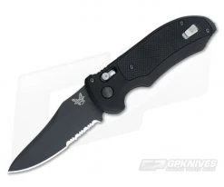 Benchmade 9170SBK Auto Triage Black Handle Black Serrated Blade