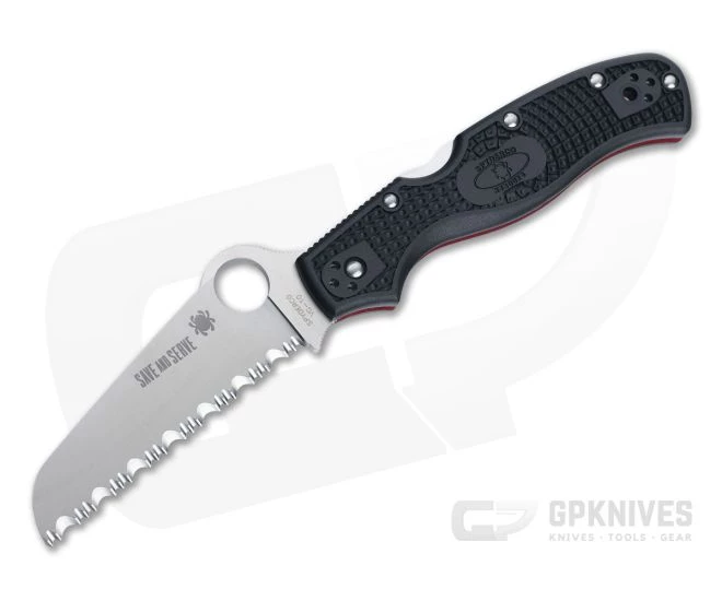 Spyderco Rescue 3 Thin Red Line Serrated VG10 Black FRN Folder C14FSBKRD3 3 Spyderco Rescue 3 Thin Red Line Serrated VG10 Black FRN Folder C14FSBKRD3