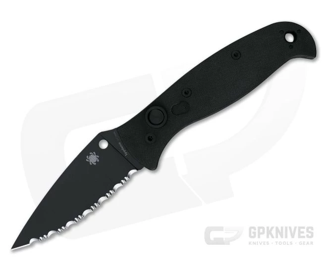 Spyderco Autonomy 2 Black DLC Fully Serrated LC200N Black G10 Automatic Knife C165GSBBK2 3 Spyderco Autonomy 2 Black DLC Fully Serrated LC200N Black G10 Automatic Knife C165GSBBK2