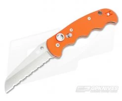 Spyderco Autonomy Orange G10 Serrated Automatic Knife C165GSOR