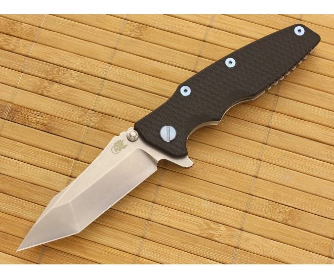 Hinderer Knives Eklipse 3.5" Tanto Flipper Black Blue Standoffs 3 Hinderer Knives Eklipse 3.5" Tanto Flipper Black Blue Standoffs