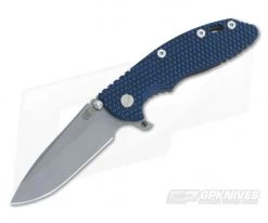 Hinderer Knives XM-18 3.5" Black-Blue Fatty Spanto Battle Bronze Frame