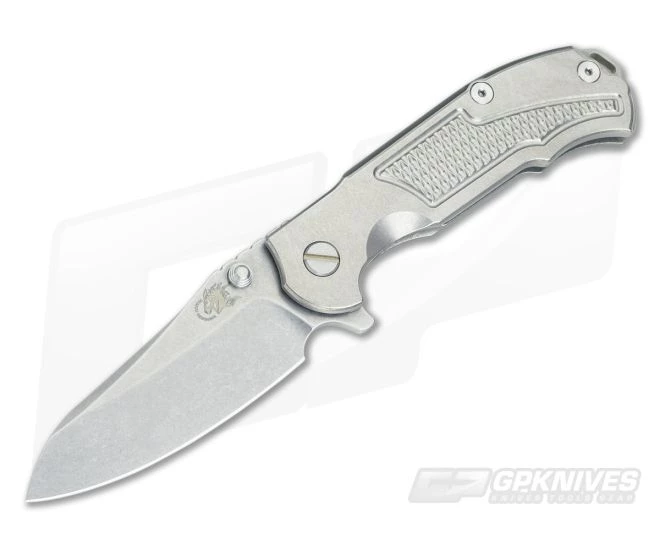 Hinderer Knives MP-1 3.25" Stonewashed Titanium Flipper 3 Hinderer Knives MP-1 3.25" Stonewashed Titanium Flipper
