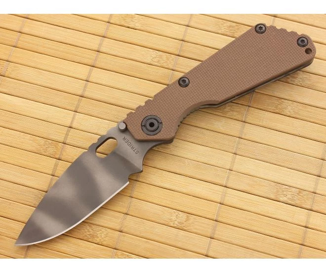 Strider SnG-S Spear Point Flat Coyote Brown G10 TigerStriped Flamed Ti 3 Strider SnG-S Spear Point Flat Coyote Brown G10 TigerStriped Flamed Ti