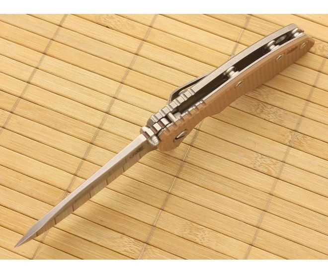 Hinderer Knives XM-18 3.5" Coyote Brown Spear Point Flipper S35VN 5 Hinderer Knives XM-18 3.5" Coyote Brown Spear Point Flipper S35VN - Image 3