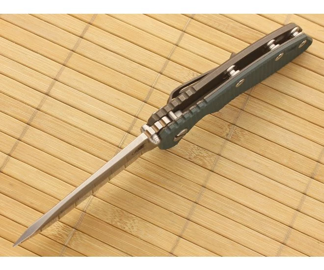 Hinderer Knives XM-18 3.5" Dark Green Spanto Flipper Bronze Ti 5 Hinderer Knives XM-18 3.5" Dark Green Spanto Flipper Bronze Ti - Image 3