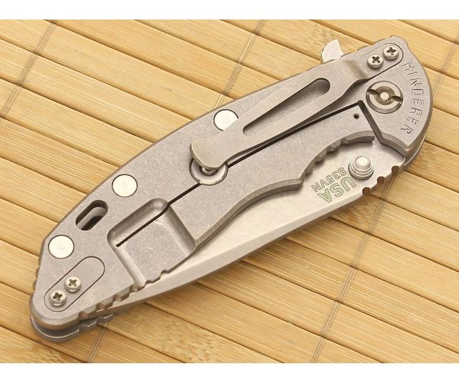 Hinderer Knives XM-18 3.5" Battleship Gray Spanto Flipper S35VN 4 Hinderer Knives XM-18 3.5" Battleship Gray Spanto Flipper S35VN - Image 2
