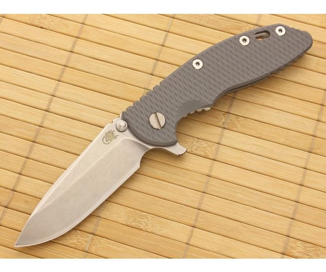 Hinderer Knives XM-18 3.5" Battleship Gray Spear Point Flipper S35VN 3 Hinderer Knives XM-18 3.5" Battleship Gray Spear Point Flipper S35VN