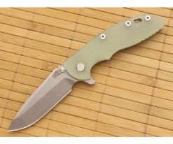 Hinderer Knives XM-18 3.5" Stonewash Spanto Flipper Translucent G10