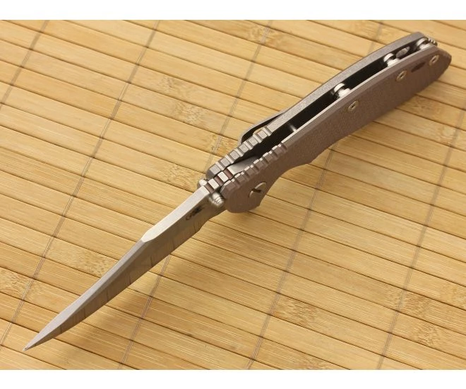 Hinderer Knives XM-24 Bowie Flipper Brown G-10 5 Hinderer Knives XM-24 Bowie Flipper Brown G-10 - Image 3