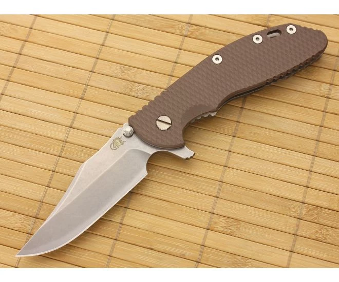 Hinderer Knives XM-24 Bowie Flipper Brown G-10 3 Hinderer Knives XM-24 Bowie Flipper Brown G-10