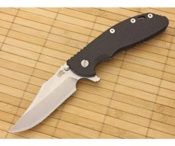 Hinderer Knives XM-24 Bowie Flipper Black G-10 & Battle Blue Frame