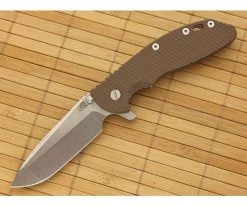Hinderer Knives XM-24 Spanto Flipper Flat Dark Earth G10
