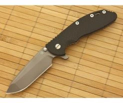 Hinderer Knives XM-24 WF Anthracite DLC Spanto Flipper Black G10