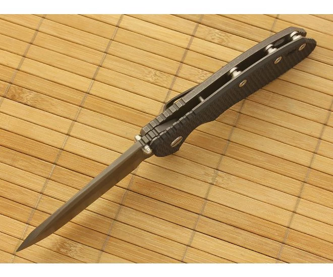 Hinderer Knives XM-24 WF Anthracite DLC Spanto Flipper Black G10 5 Hinderer Knives XM-24 WF Anthracite DLC Spanto Flipper Black G10 - Image 3