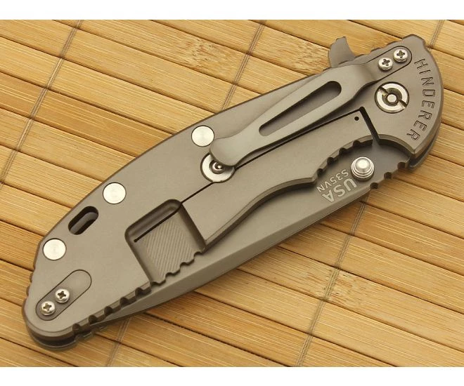 Hinderer Knives XM-24 Anthracite DLC Spanto Flipper Green G10 4 Hinderer Knives XM-24 Anthracite DLC Spanto Flipper Green G10 - Image 2