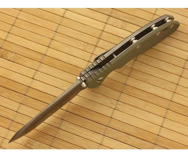 Hinderer Knives XM-24 Anthracite DLC Spanto Flipper Green G10 5 Hinderer Knives XM-24 Anthracite DLC Spanto Flipper Green G10 - Image 3