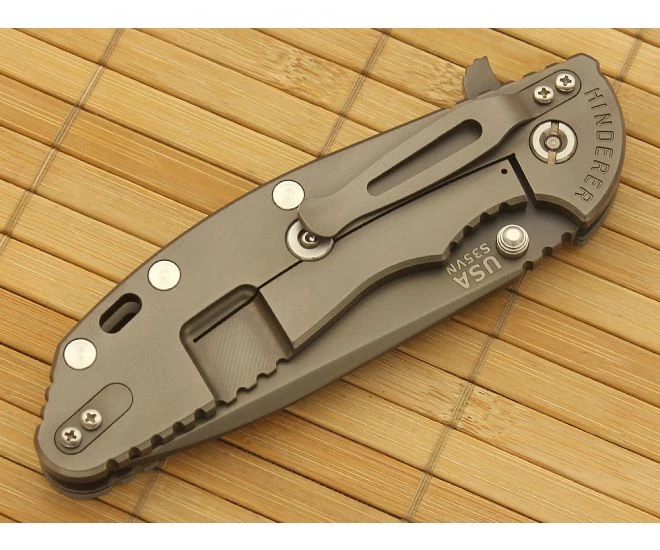 Hinderer Knives XM-24 Anthracite DLC Spanto Flipper Gray G10 4 Hinderer Knives XM-24 Anthracite DLC Spanto Flipper Gray G10 - Image 2